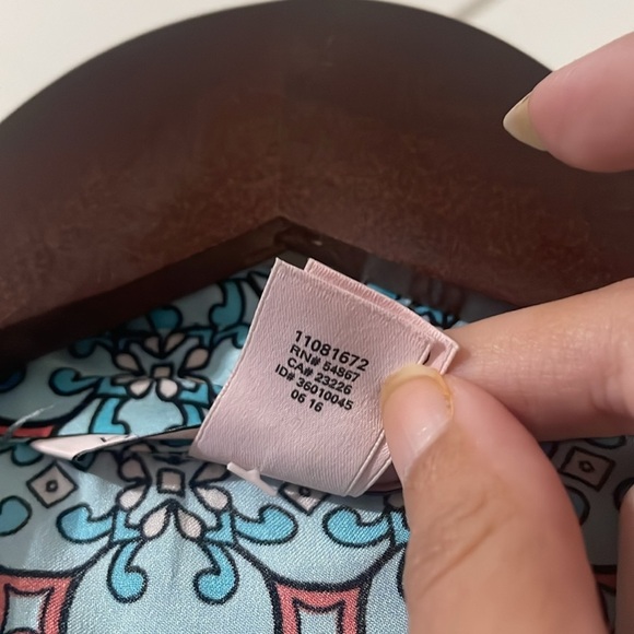 Victoria's Secret Floral Patterned Blouse - Blue and Pink - Picture 6 of 7